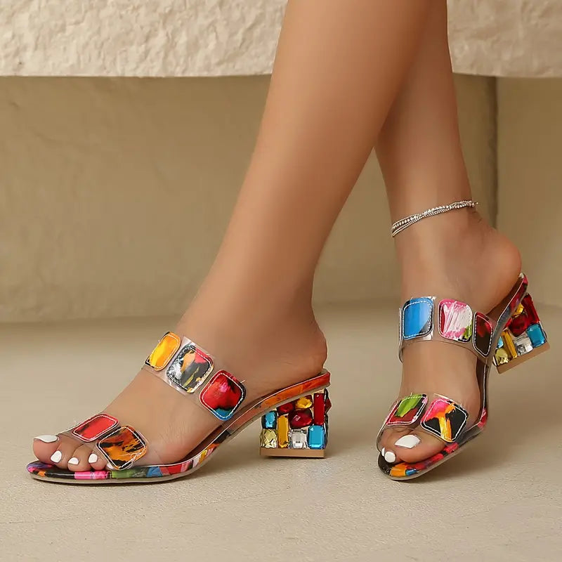 Jemima™ | MULTICOLOURED SANDALS WITH DOUBLE STRAPS