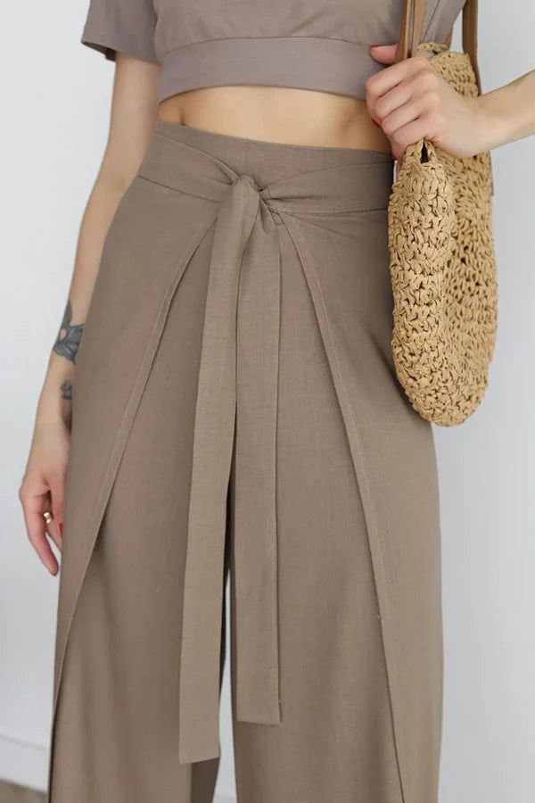 Ellie™ | ROSETTA WIDE CUT LINEN TROUSERS