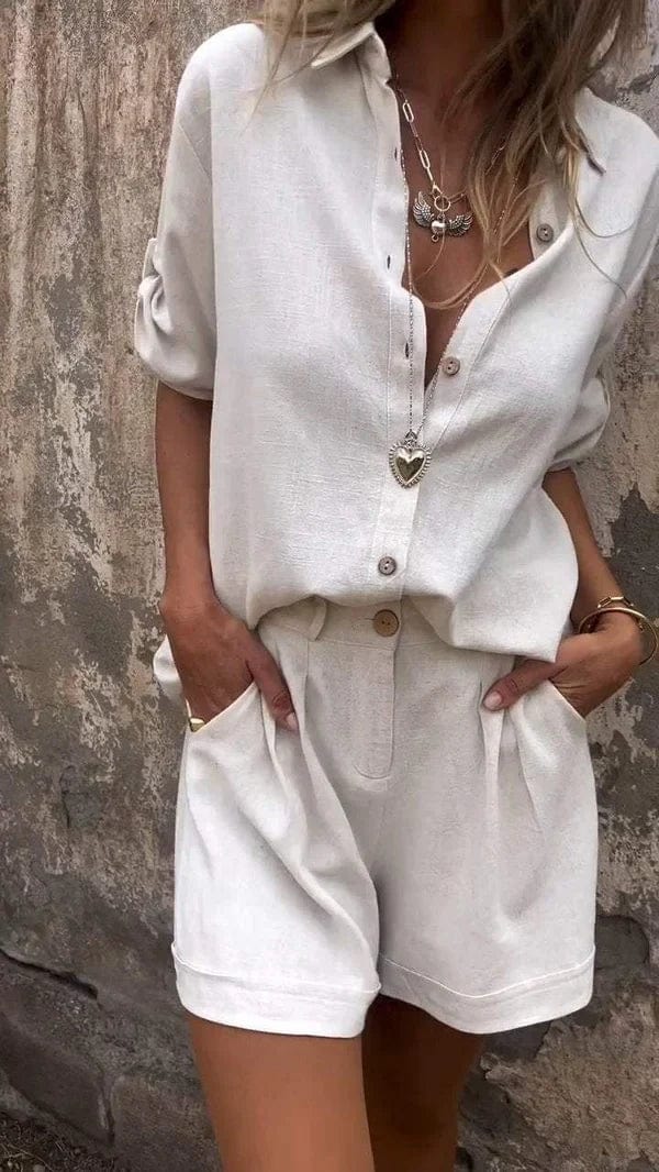 Eleanor™ | LINEN SHIRT WITH TROUSERS