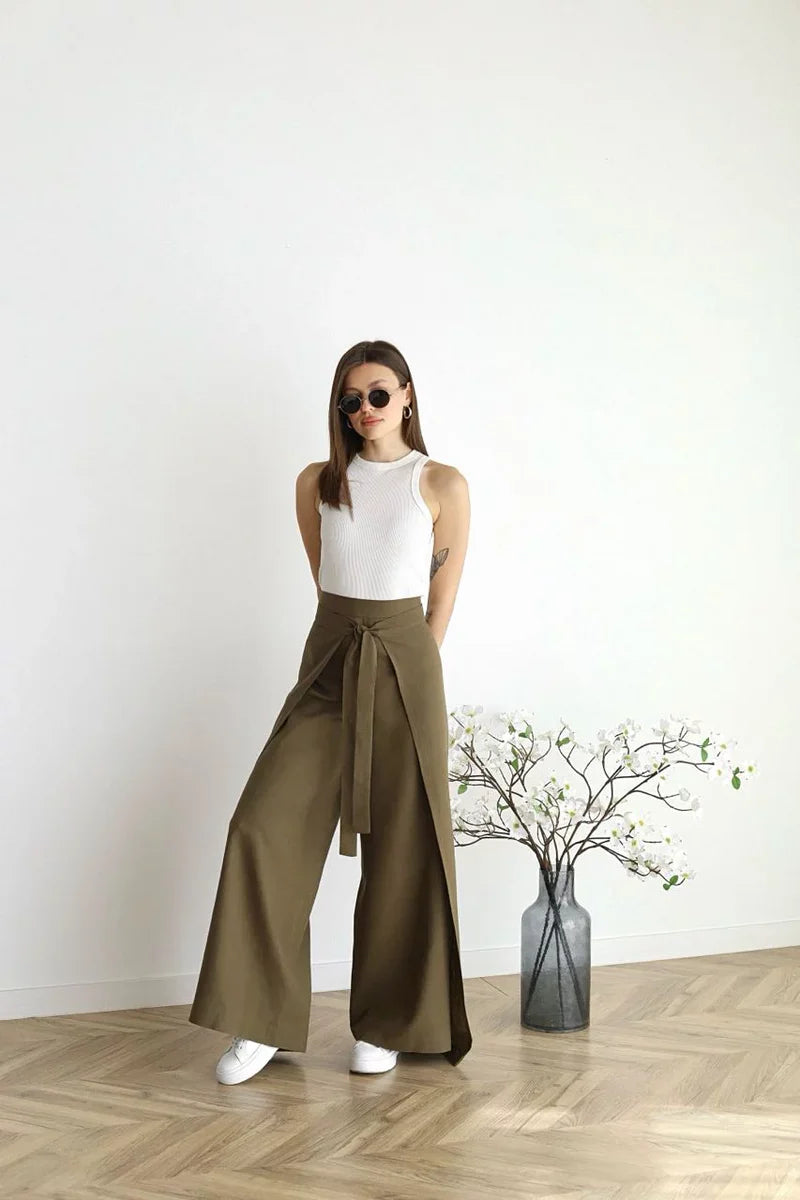 Ellie™ | ROSETTA WIDE CUT LINEN TROUSERS