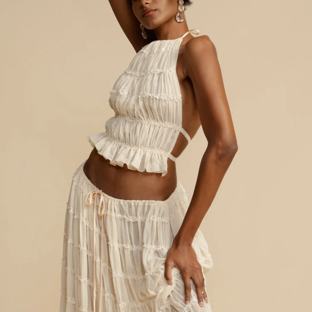 Josephine™ | SET OF HALTERNECK TOP AND SKIRT