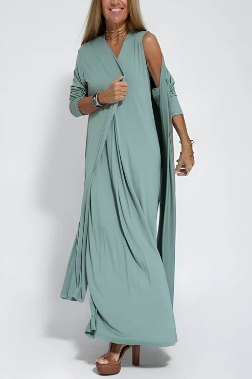 Aria™ | ELEGANT LONG DRESS + FREE MATCHING CARDIGAN