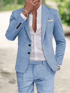 Christopher | Men's Linen Suit with Two Buttons