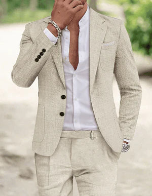 Christopher | Men's Linen Suit with Two Buttons