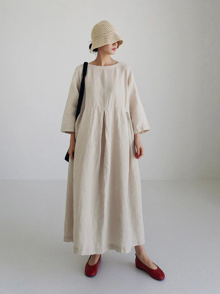 Hannah™ | LOOSE LINEN DRESS WITH SIDE POCKETS