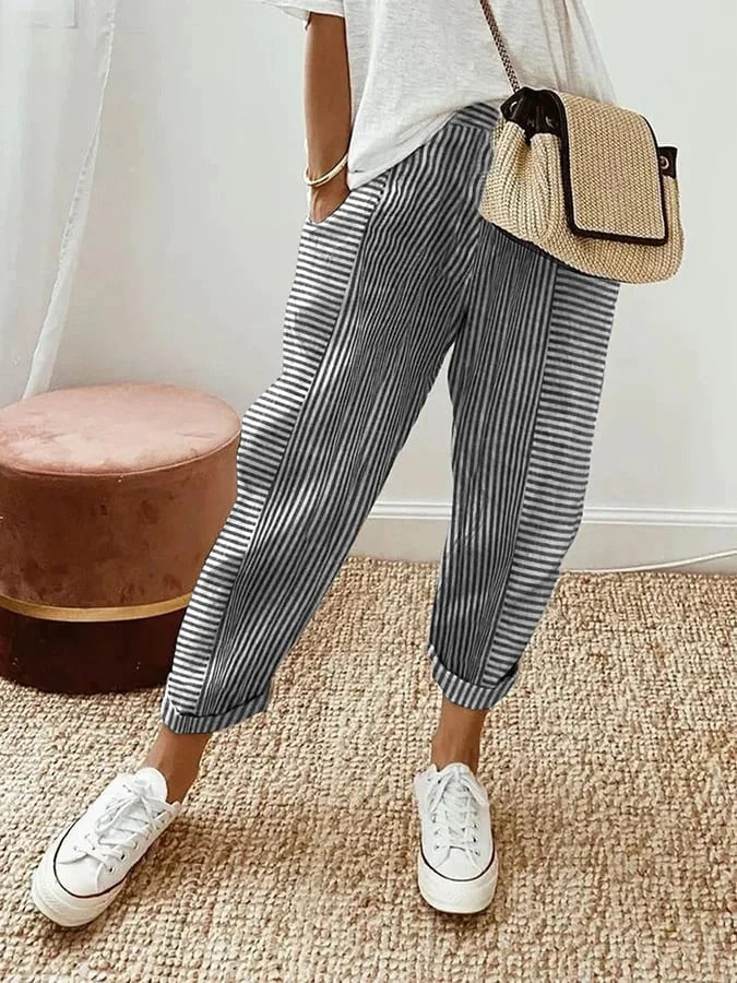 Maya™ | STRIPED COTTON TROUSERS