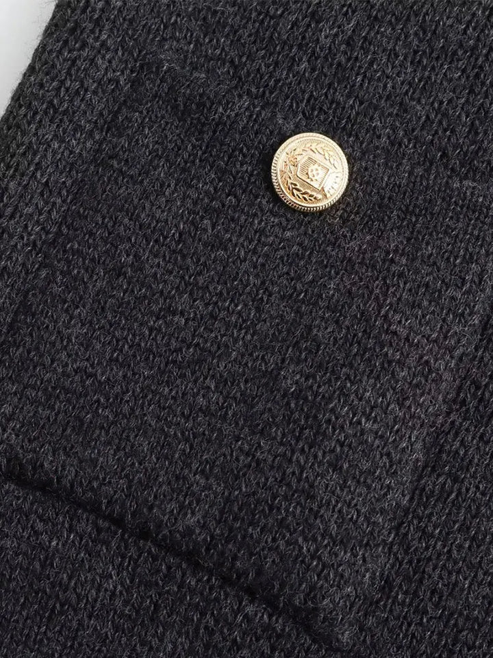 Alana™ | KNIT CARDIGAN WITH GOLDEN BUTTONS