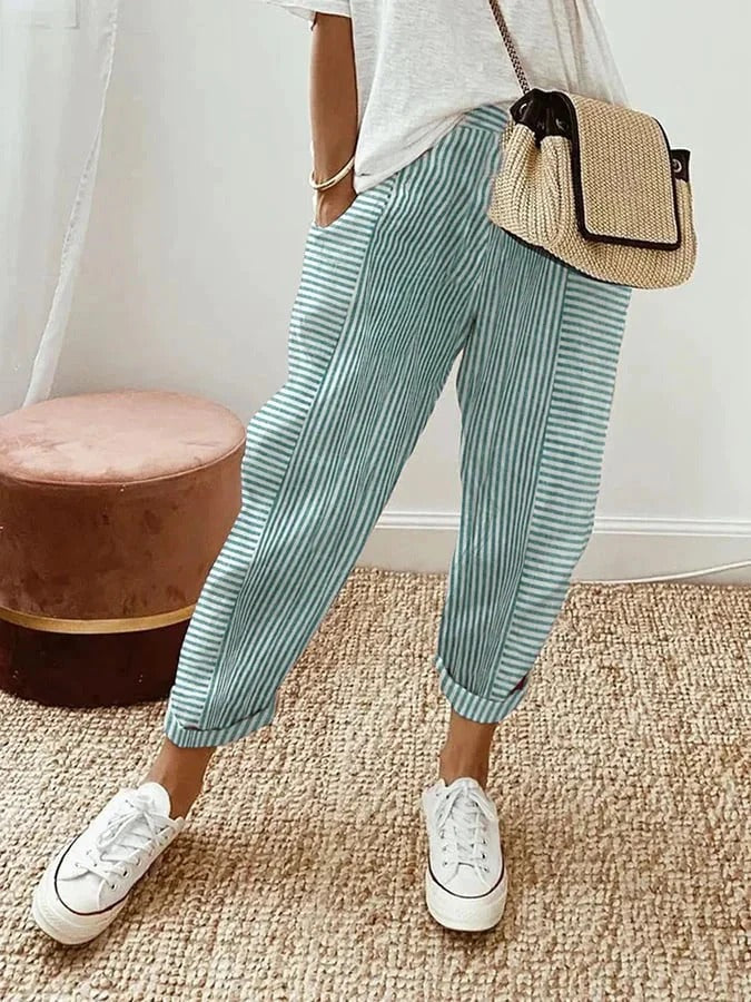 Maya™ | STRIPED COTTON TROUSERS